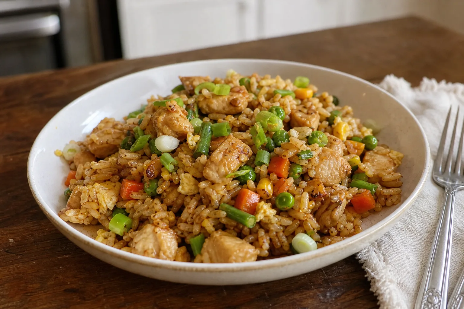 Healthy honey garlic chicken fried rice