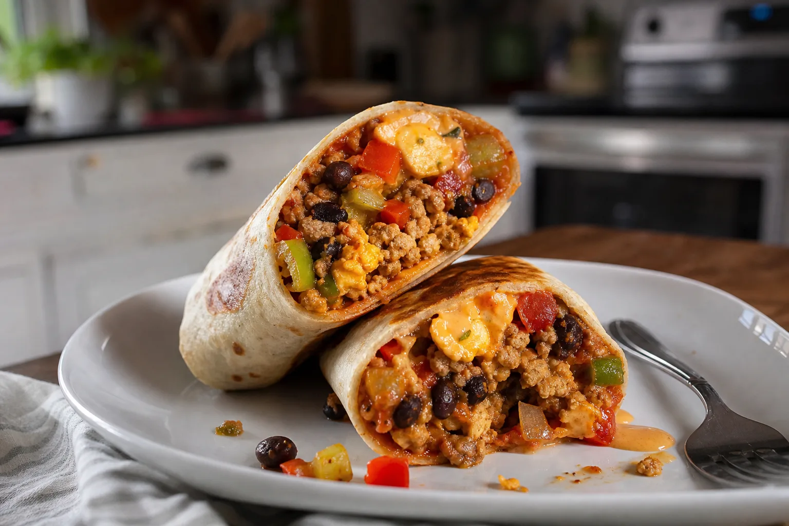 High protein Chipotle breakfast burritos