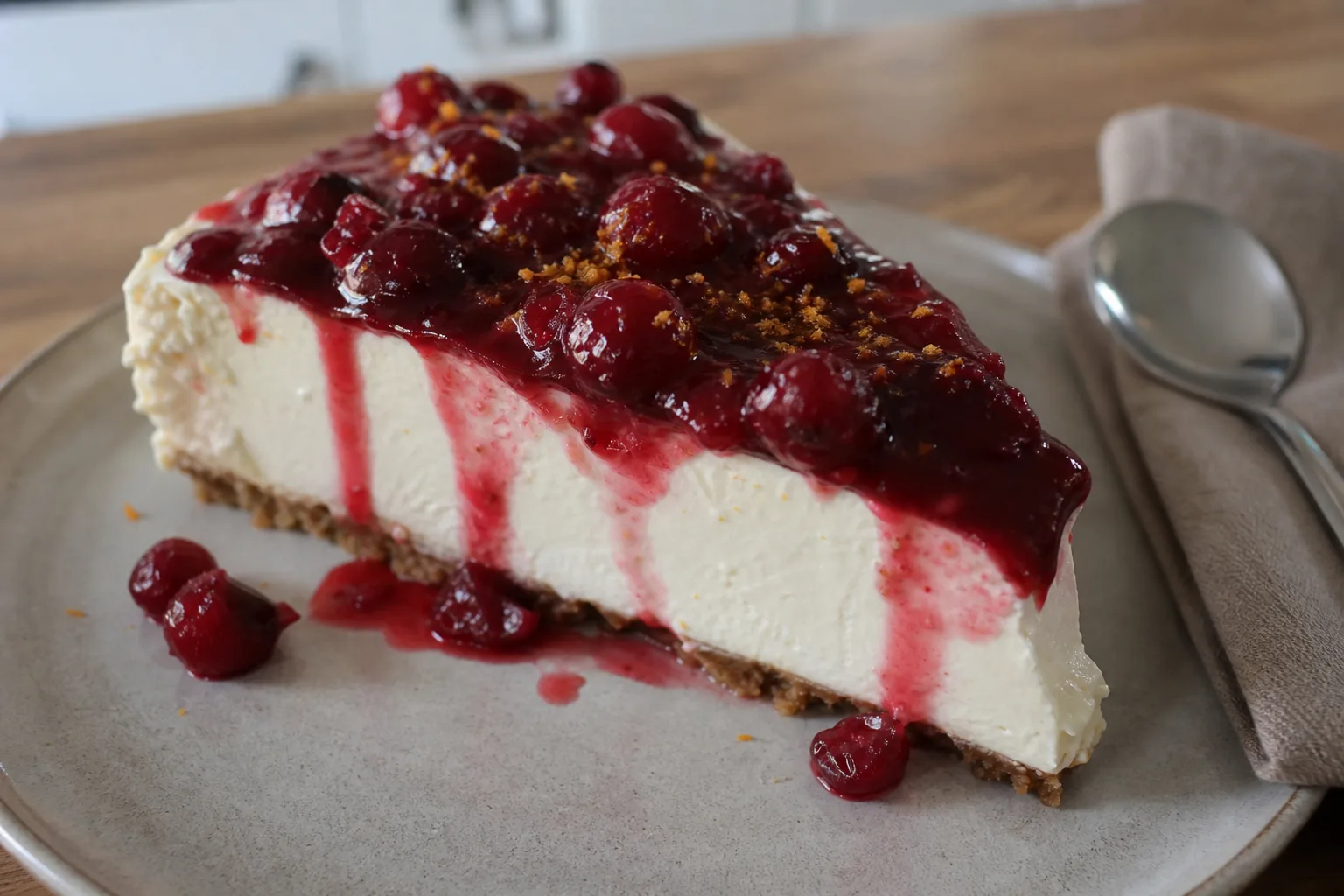 Low-carb cranberry MonChou cheesecake