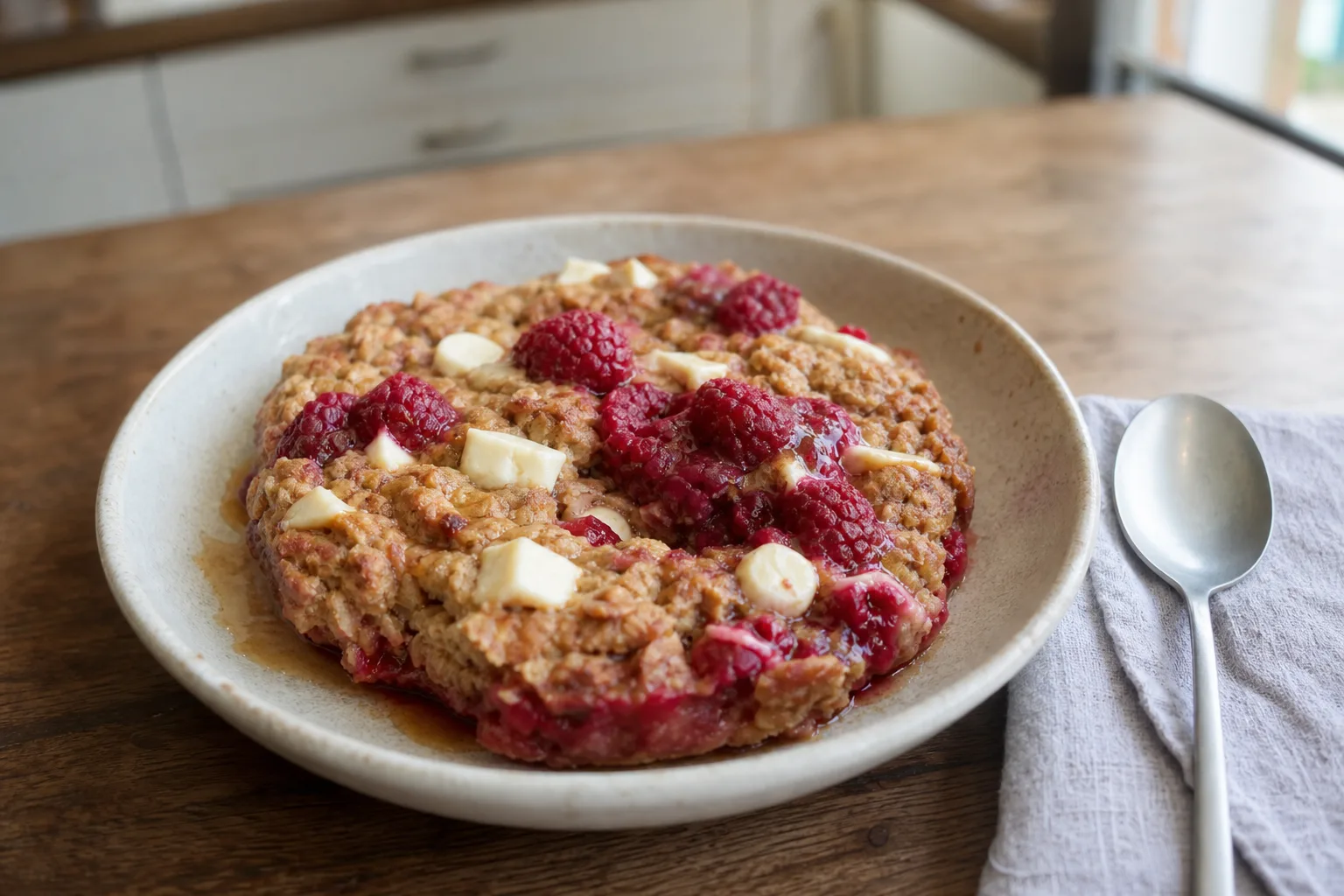 White Chocolate Raspberry Baked Oats