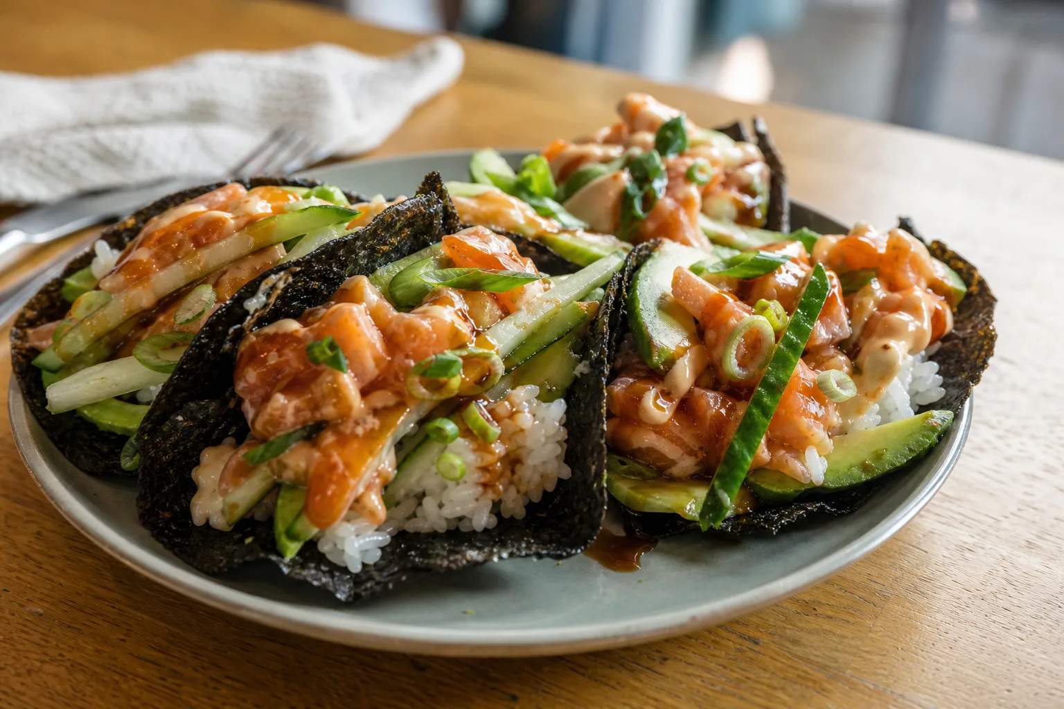Crispy sushi taco