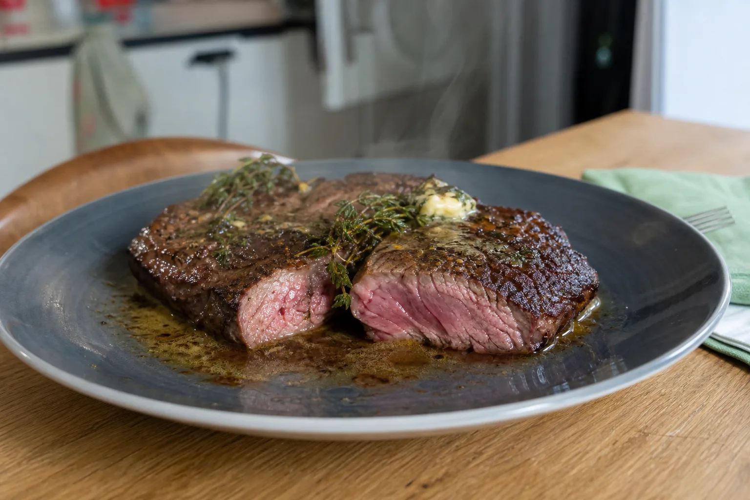 Oven-baked steak