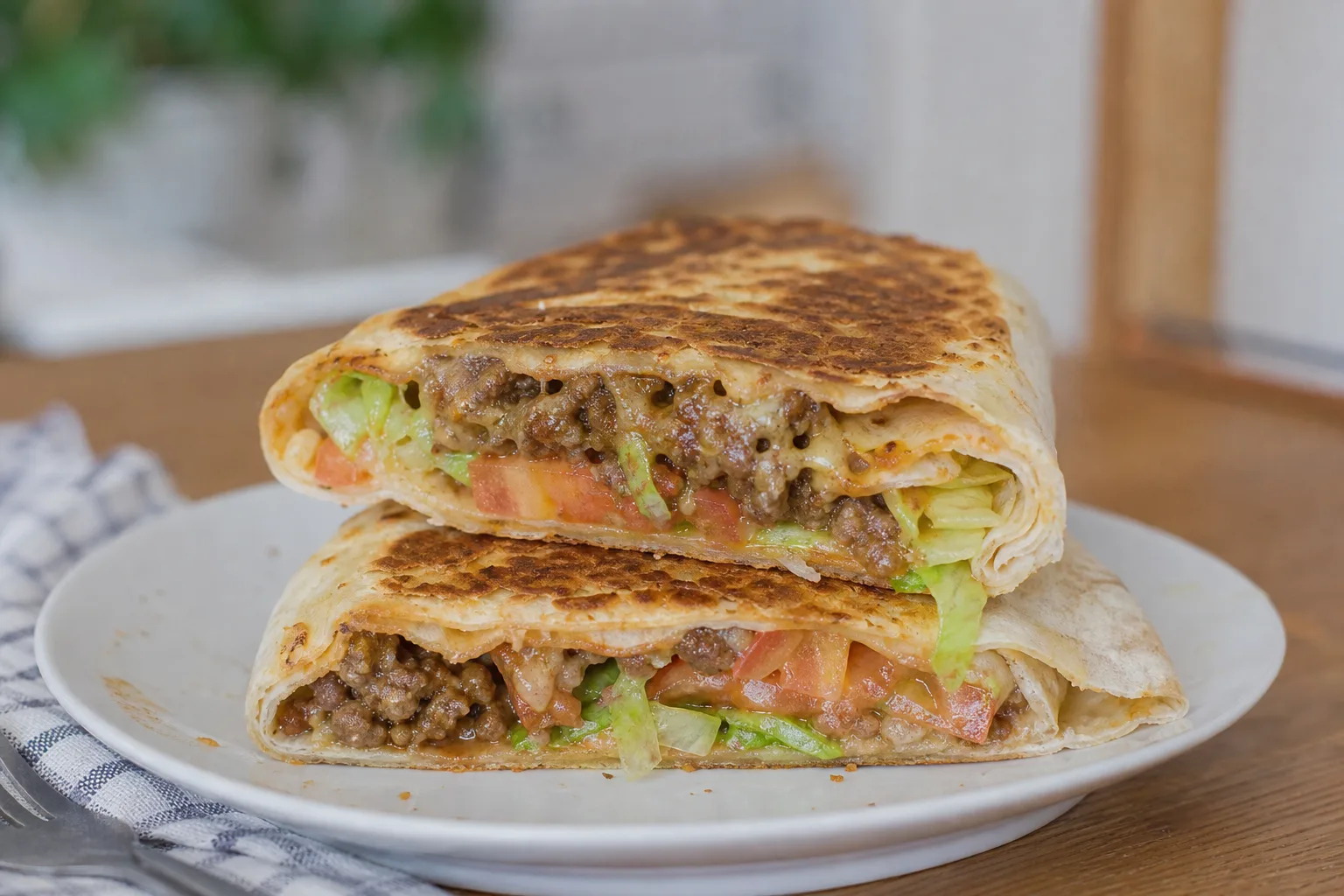Crispy minced meat wrap