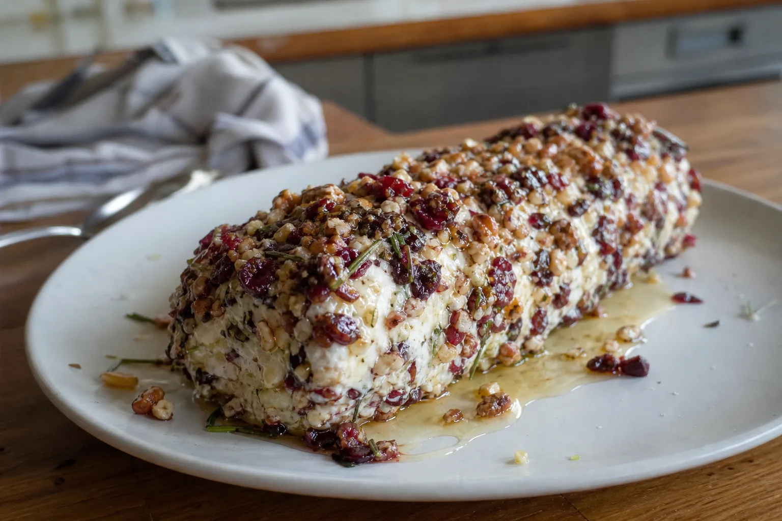 Honey cranberry cheese log
