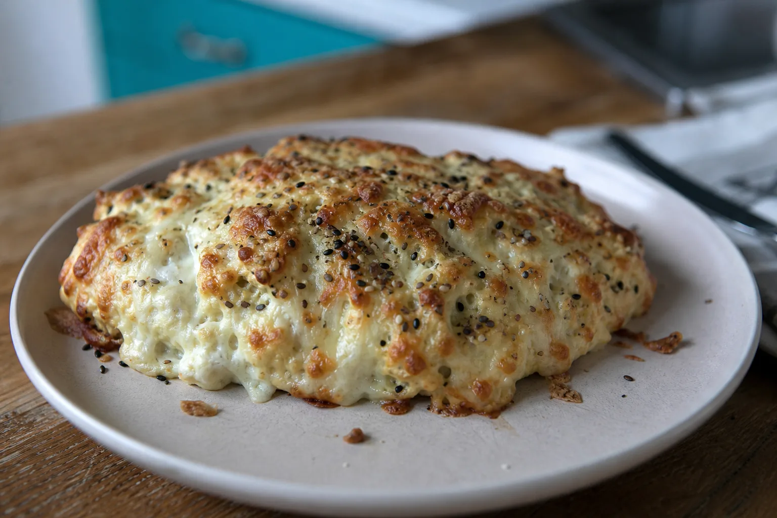 High-protein cheesy garlic bread
