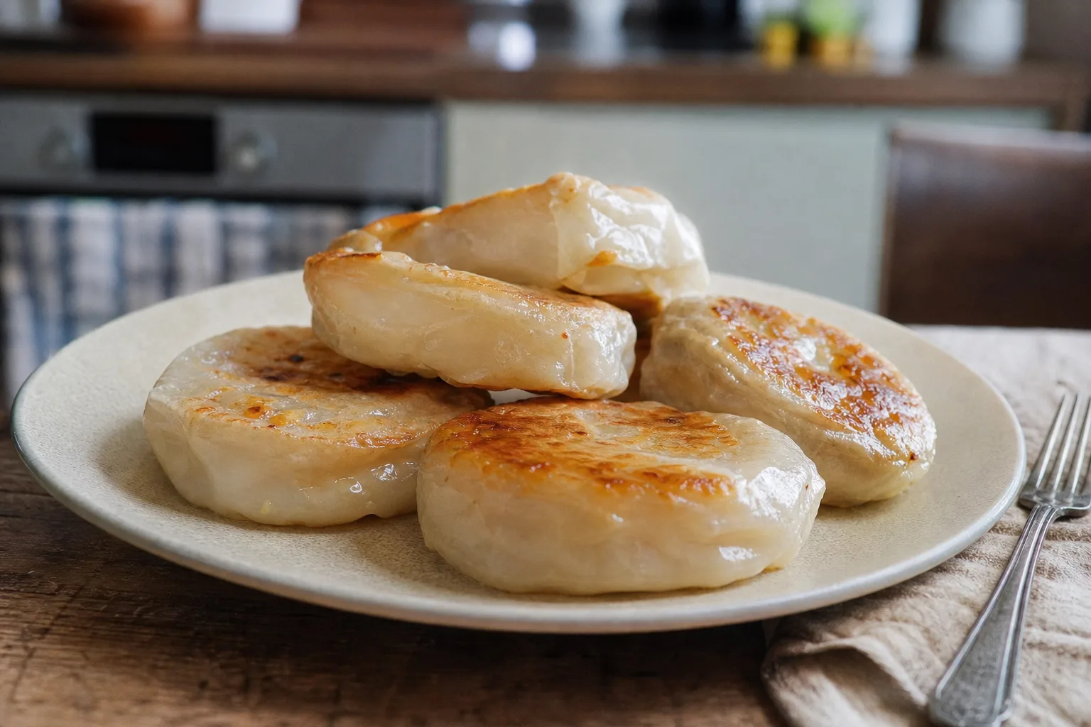 Crispy rice paper dumpling donuts