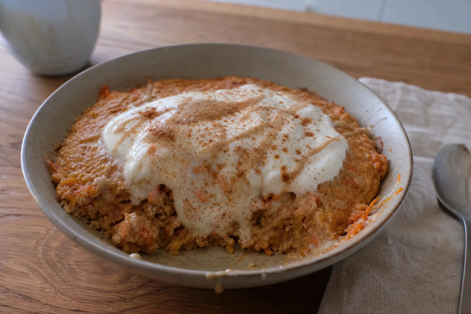 Easy and healthy breakfast: carrot cake bowl