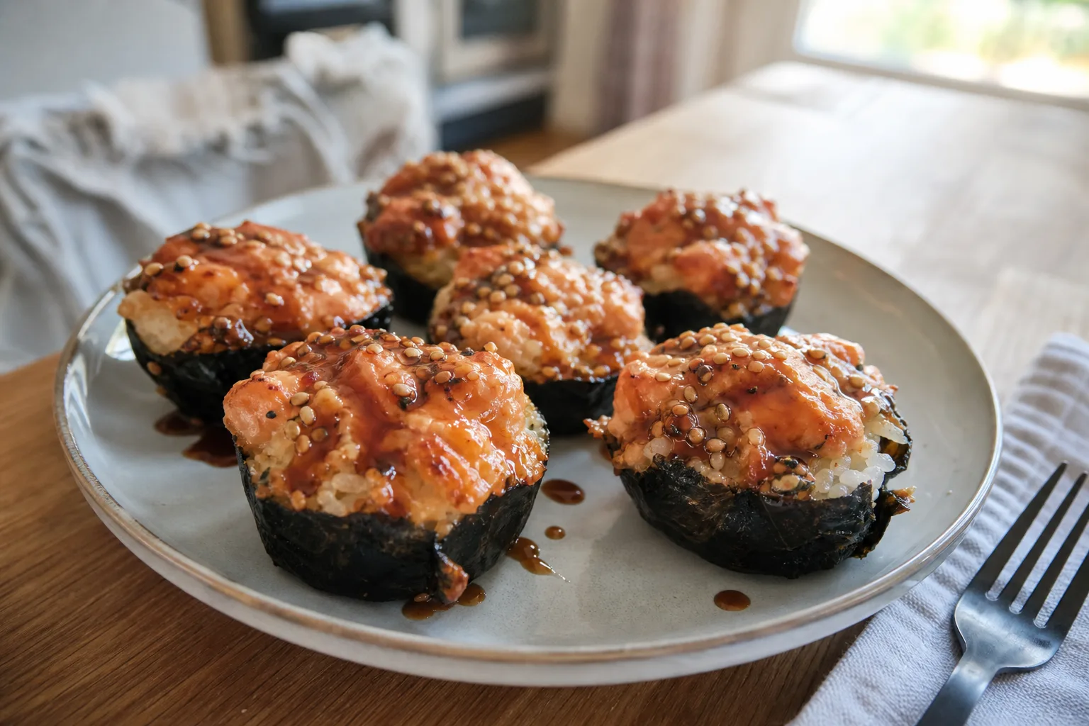 Viral salmon sushi muffins