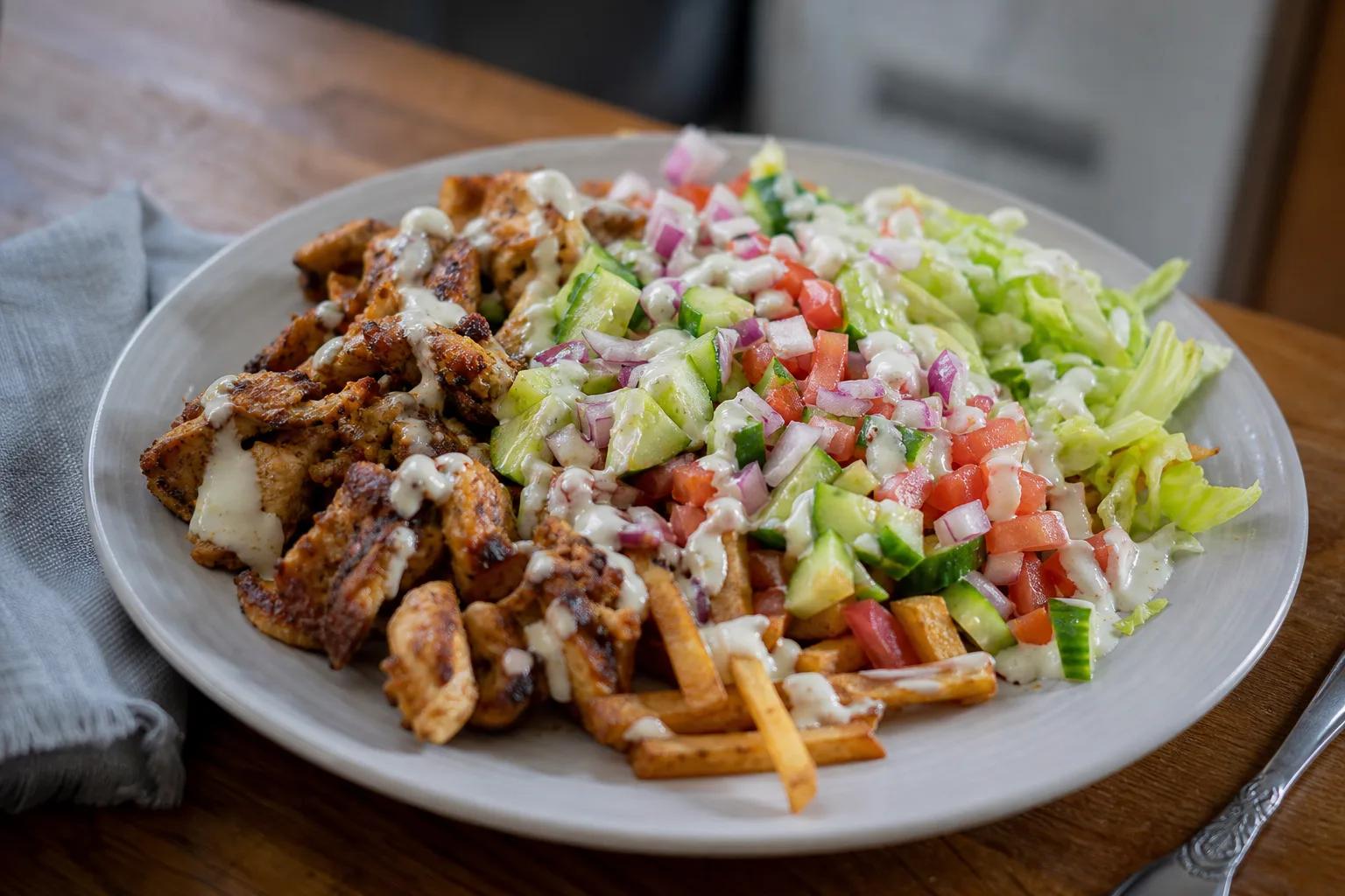 Crispy high-protein chicken shawarma