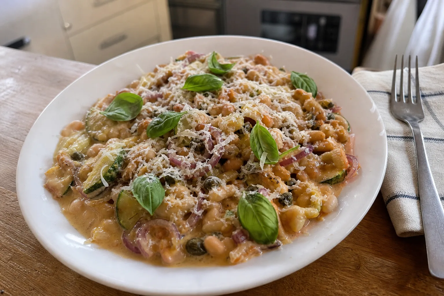 Creamy white bean and vegetable dish