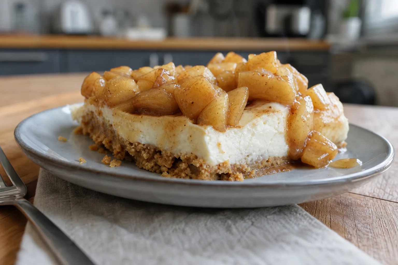 Cinnamon Shortbread Apple Cheesecake Bars